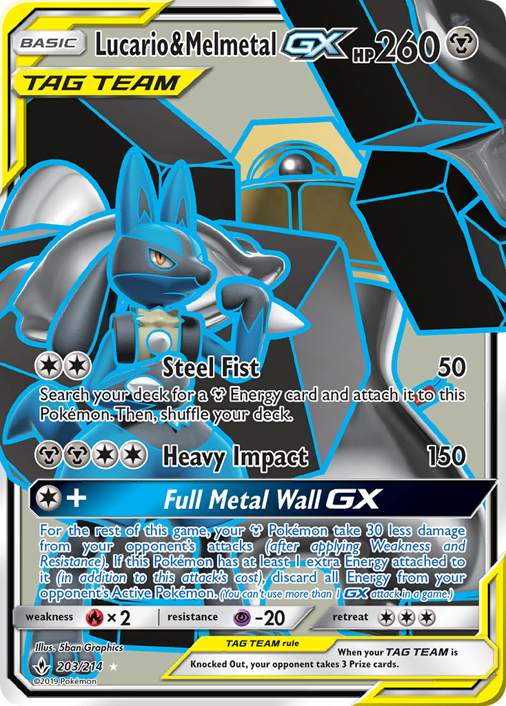 Unbroken Bonds Lucario & Melmetal GX #203/214